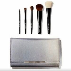 Bobbi Brown Makeup Brush Travel Set New in Case 2 Face 2 Eye Brushes NWT